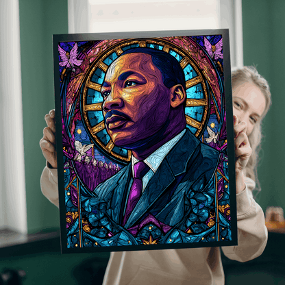 Black History Jigsaw Puzzle – Dr. Martin Luther King Jr. Stained Glass Illustration, Afrocentric Puzzle for Adults, Inspirational MLK Art Gift Puzzle The Puzzle Chest