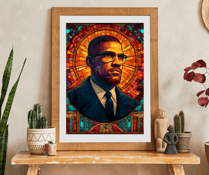 Afrocentric Malcolm X Puzzle – Stained Glass Black History Jigsaw, Civil Rights Movement Educational Gift for Adults & Teens Puzzle The Puzzle Chest