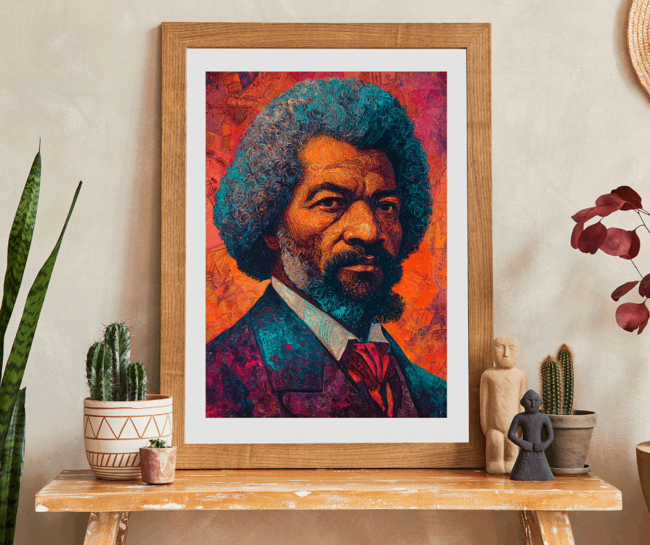 Frederick Douglass Afrocentric Jigsaw Puzzle – Vibrant Black History Puzzle, Colorful Mural-Style Artwork of Historical African American Leader, Educational Gift Puzzle The Puzzle Chest