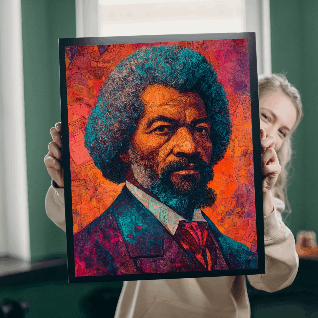 Frederick Douglass Afrocentric Jigsaw Puzzle – Vibrant Black History Puzzle, Colorful Mural-Style Artwork of Historical African American Leader, Educational Gift Puzzle The Puzzle Chest