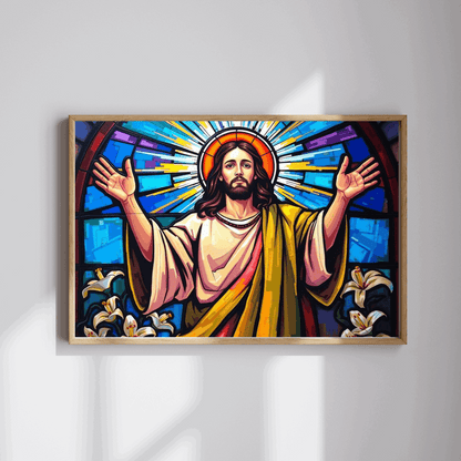 Religious Puzzle Art - Jesus in Stained Glass Style, 110-1014 Piece, Challenging Brain Teaser, Faith-Based Gift for Friends, Family Activity Puzzle The Puzzle Chest