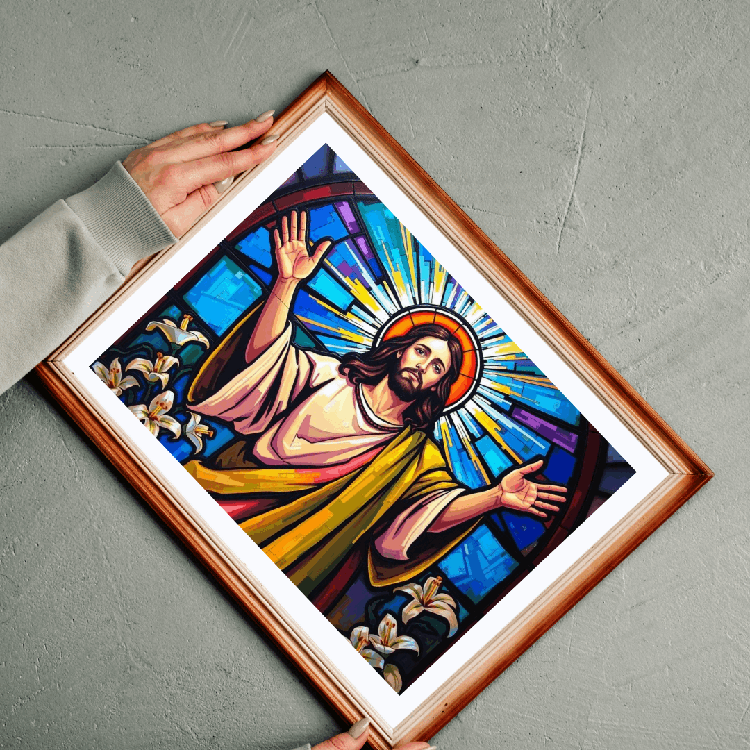 Religious Puzzle Art - Jesus in Stained Glass Style, 110-1014 Piece, Challenging Brain Teaser, Faith-Based Gift for Friends, Family Activity Puzzle The Puzzle Chest