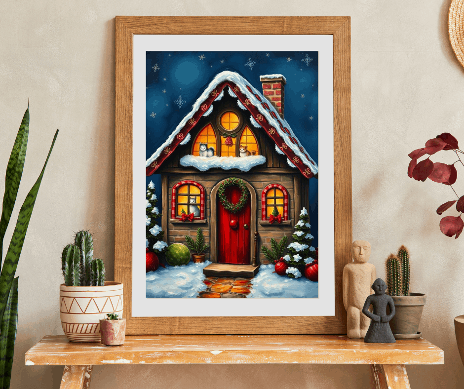 Christmas Gingerbread House Jigsaw Puzzle - Cozy Winter Scene, Best for Family Game or Solo Fun, Holiday or Birthday Gifts, Quiet Leisure Pastime Puzzle The Puzzle Chest