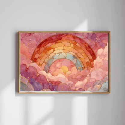 Abstract Rainbow Cloud Jigsaw Puzzle - Stained Glass Style, Pastel Colors Puzzle The Puzzle Chest