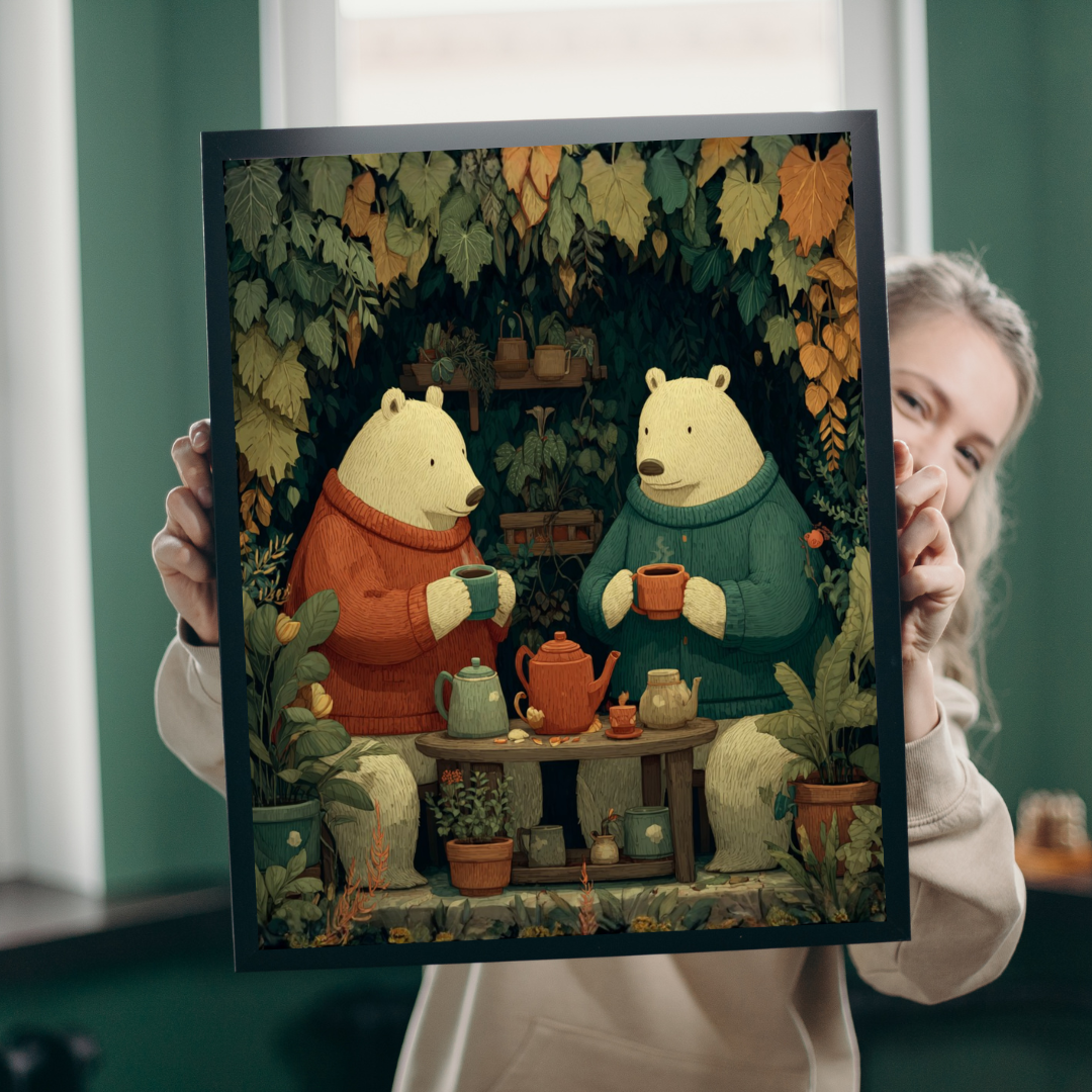 Botanical Bear Tea Party – Nature Loving Bears with Plants Jigsaw Game Puzzle The Puzzle Chest
