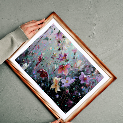Abstract Wildflower Jigsaw Puzzle - Ethereal Garden in Motion