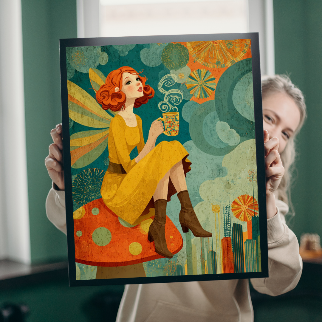 Retro 1970s Fairy Jigsaw Puzzle – Vintage Toadstool Fantasy Art, Nostalgic Autumn Illustration Puzzle The Puzzle Chest