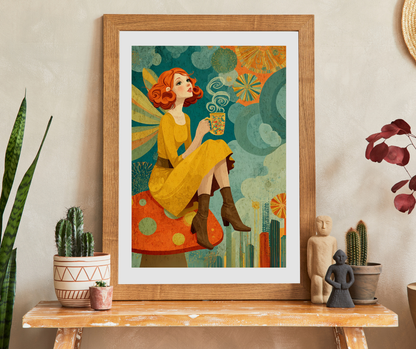 Retro 1970s Fairy Jigsaw Puzzle – Vintage Toadstool Fantasy Art, Nostalgic Autumn Illustration Puzzle The Puzzle Chest