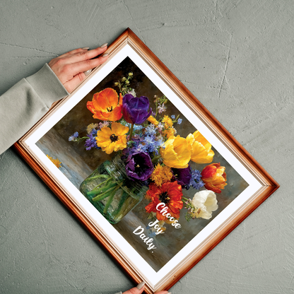 Choose Joy – Radiant Moments Jigsaw Puzzle, Floral Design with Inspirational Quote, Thoughtful Gift for Flower Lover Puzzle The Puzzle Chest
