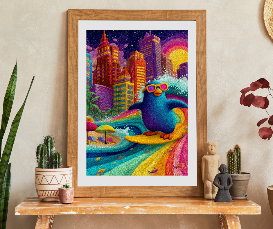 Penguin Surfer Jigsaw Puzzle – Animal Theme Game for All Ages, Family Activity, Gift for Kids, Adults, Game Night Puzzle The Puzzle Chest