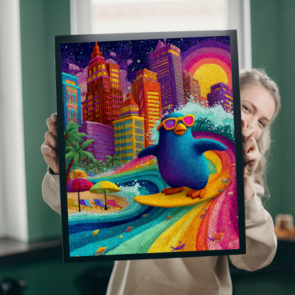 Penguin Surfer Jigsaw Puzzle – Animal Theme Game for All Ages, Family Activity, Gift for Kids, Adults, Game Night Puzzle The Puzzle Chest