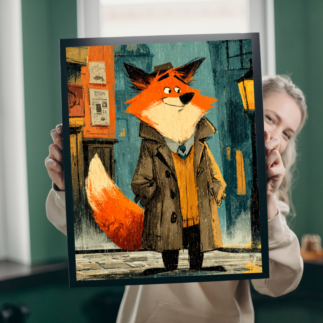 Fox Detective Jigsaw Puzzle - Animal Theme Game, Perfect for Family Fun, Gift for Kids, Cozy Nights, Game Night, Gift Puzzle The Puzzle Chest