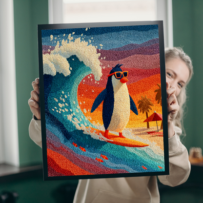 Surfing Penguin Puzzle - Animal Theme Jigsaw Game for Fun Family Activity, Gift for Friends, Indoor Entertainment Puzzle The Puzzle Chest