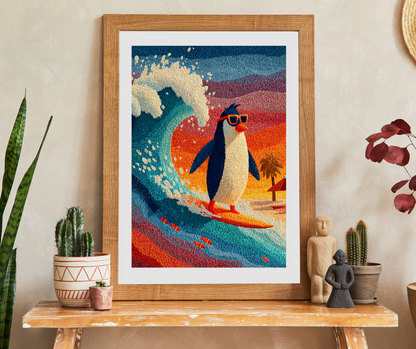 Surfing Penguin Puzzle - Animal Theme Jigsaw Game for Fun Family Activity, Gift for Friends, Indoor Entertainment Puzzle The Puzzle Chest