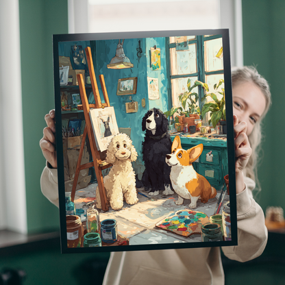 Dog Crew Art Studio Jigsaw Puzzle, Canine Lovers Puzzle, Animal Themed Tabletop Game for Adults and Kids Puzzle The Puzzle Chest