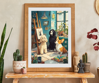 Dog Crew Art Studio Jigsaw Puzzle, Canine Lovers Puzzle, Animal Themed Tabletop Game for Adults and Kids Puzzle The Puzzle Chest