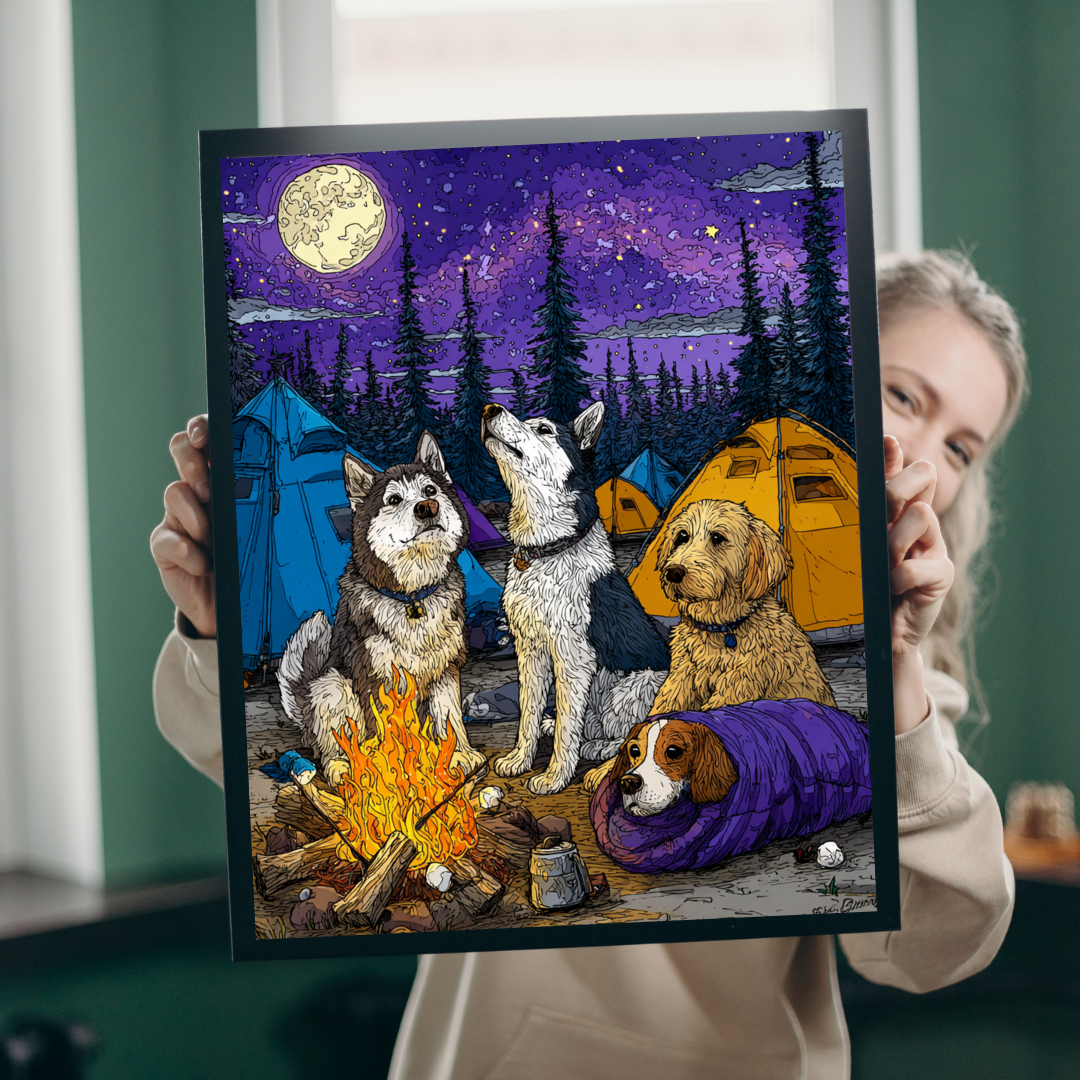 Dog Crew Camping Trip Jigsaw Puzzle, Canine Puzzle for Adults and Kids, Animal Themed Game, Gift for Dog Moms Puzzle The Puzzle Chest