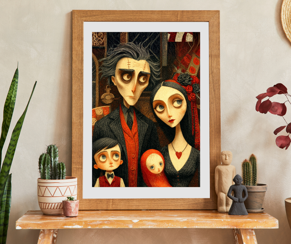 Macabre Victorian Family Puzzle - Gothic Portrait Jigsaw, Dark Fantasy Aesthetic and Pale Characters, Hauntingly Elegant Family Puzzle The Puzzle Chest