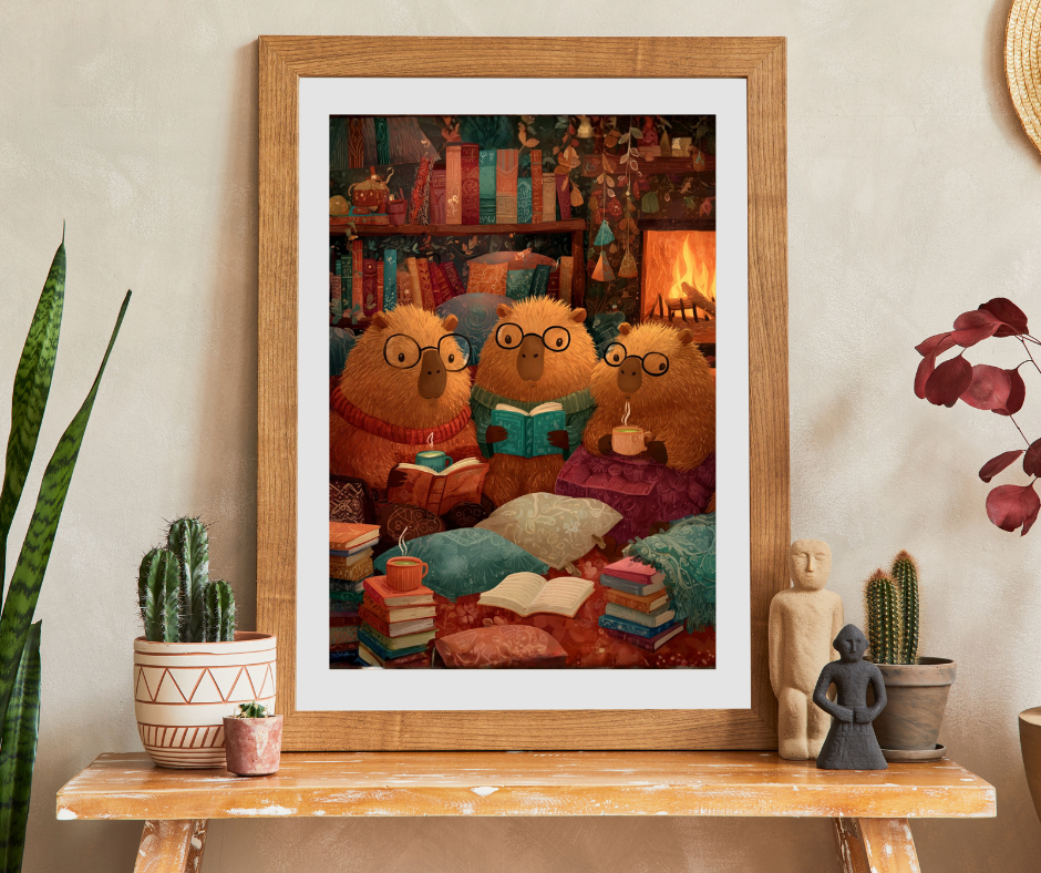 Capybaras Book Nook Jigsaw Puzzle, Cozy Animal Themed Game for Kids and Adults Puzzle The Puzzle Chest