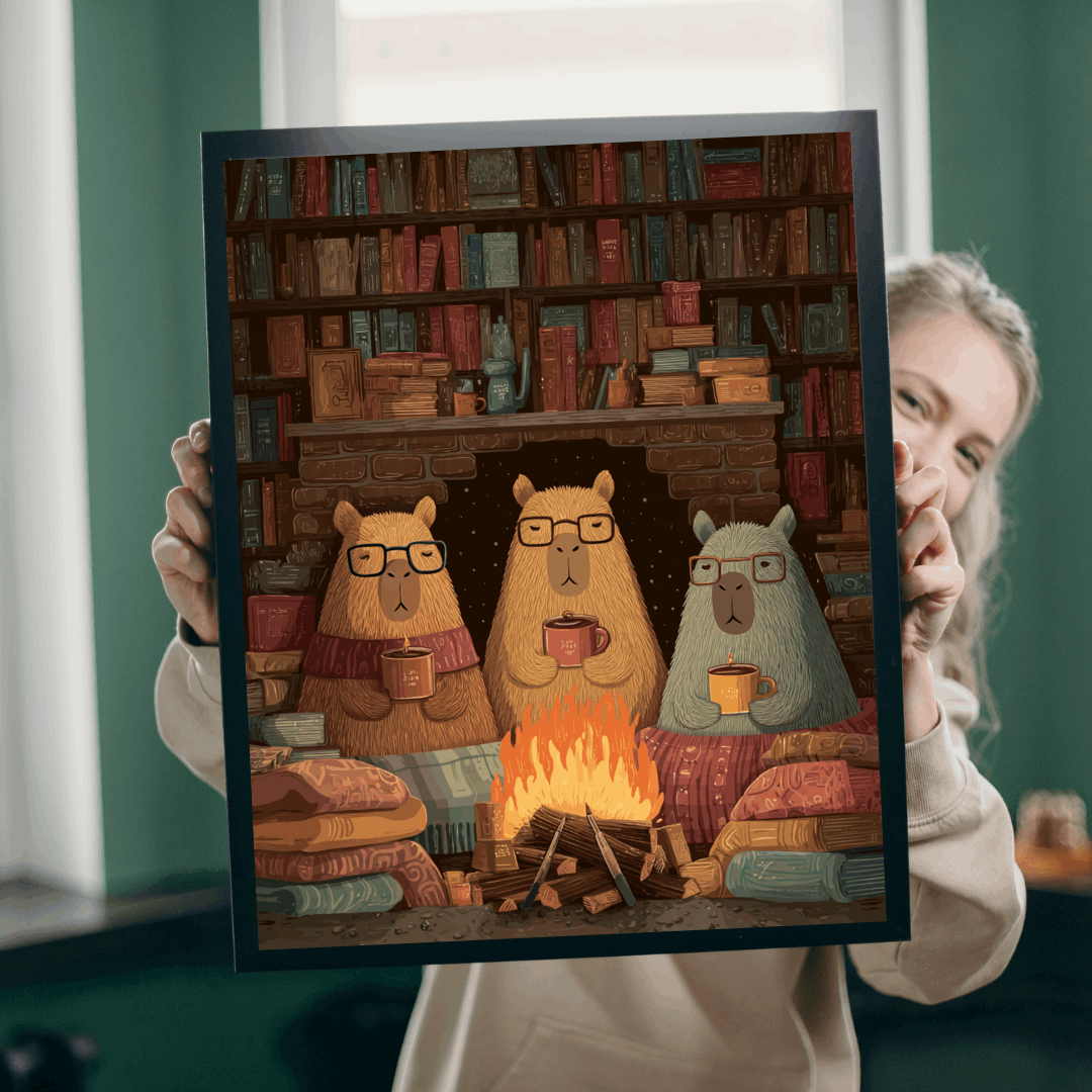 Fireside Reading with Capybaras Jigsaw Puzzle Puzzle The Puzzle Chest