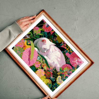 The Sleeping Garden Cat – Bright Fauvist Garden Jigsaw Puzzle, Animal Theme Nature and Cat Art Puzzle Puzzle The Puzzle Chest