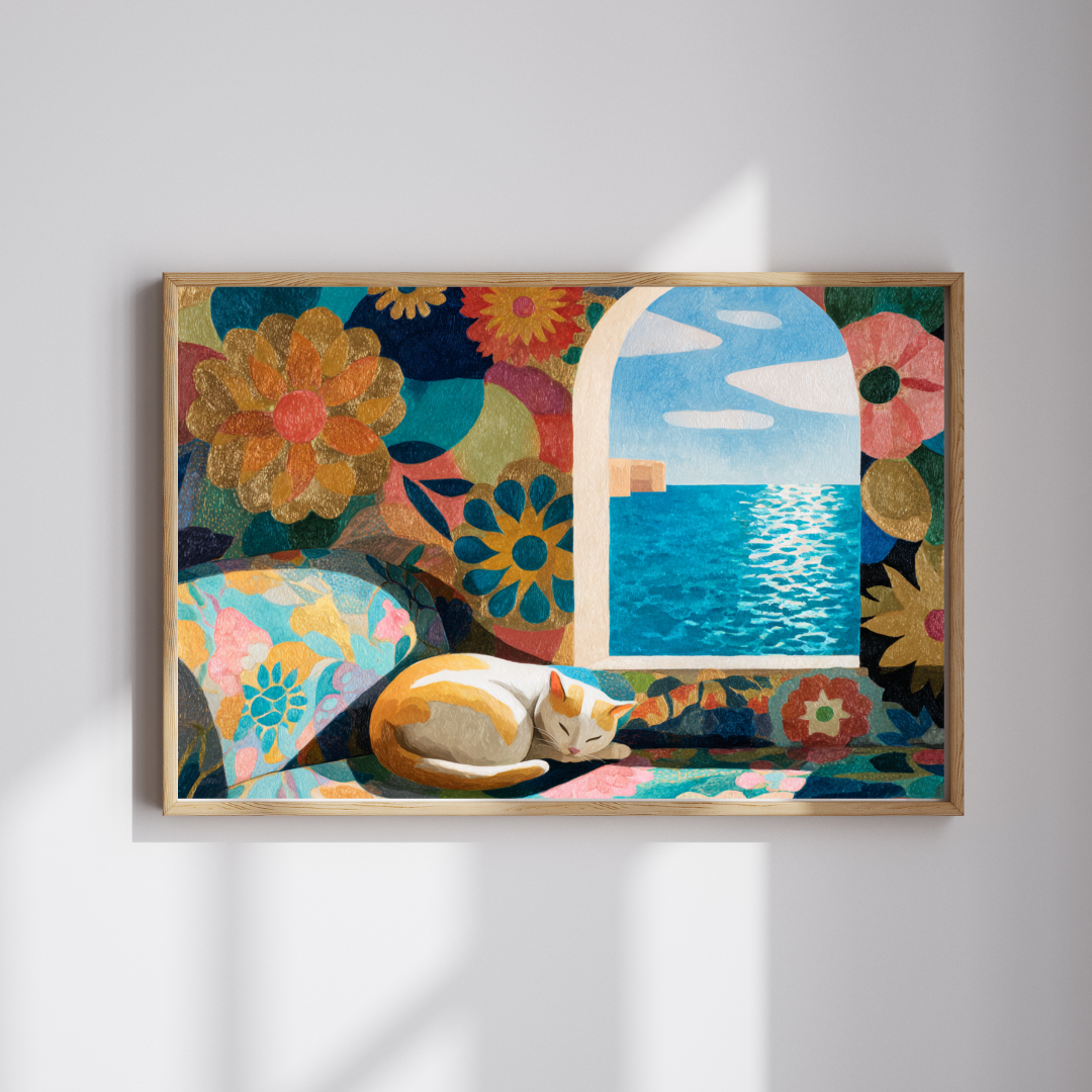 Matisse’s Dream Cat – Seaside Fauvist Cat Jigsaw Puzzle, Animal Theme Artistic Puzzle for Adults Puzzle The Puzzle Chest