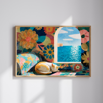 Matisse’s Dream Cat – Seaside Fauvist Cat Jigsaw Puzzle, Animal Theme Artistic Puzzle for Adults Puzzle The Puzzle Chest