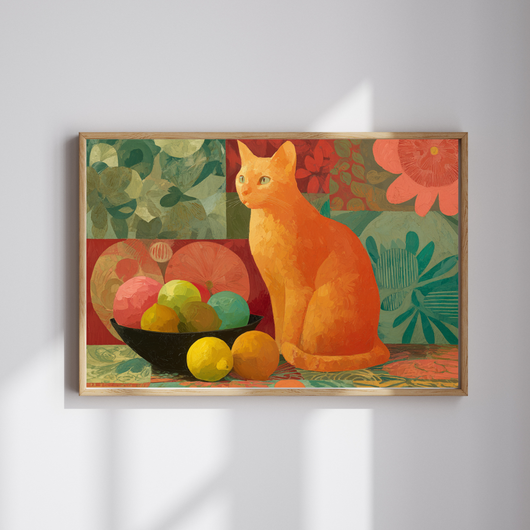 The Cat and the Fruit Bowl – Still Life Art Jigsaw Puzzle, Animal Theme Fauvist Cat Puzzle, Matisse-Inspired Puzzle The Puzzle Chest