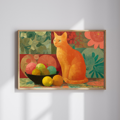 The Cat and the Fruit Bowl – Still Life Art Jigsaw Puzzle, Animal Theme Fauvist Cat Puzzle, Matisse-Inspired Puzzle The Puzzle Chest