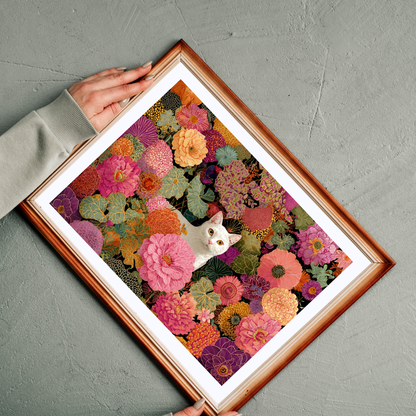 Cat Among the Flowers – Garden Cat Jigsaw Puzzle, Animal Theme Fauvist Flower Art Puzzle Puzzle The Puzzle Chest