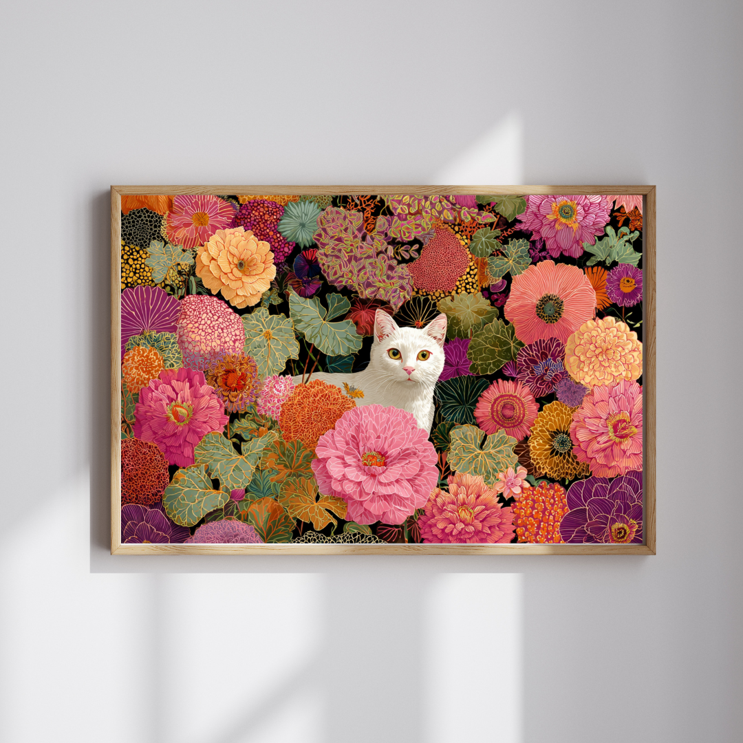 Cat Among the Flowers – Garden Cat Jigsaw Puzzle, Animal Theme Fauvist Flower Art Puzzle Puzzle The Puzzle Chest