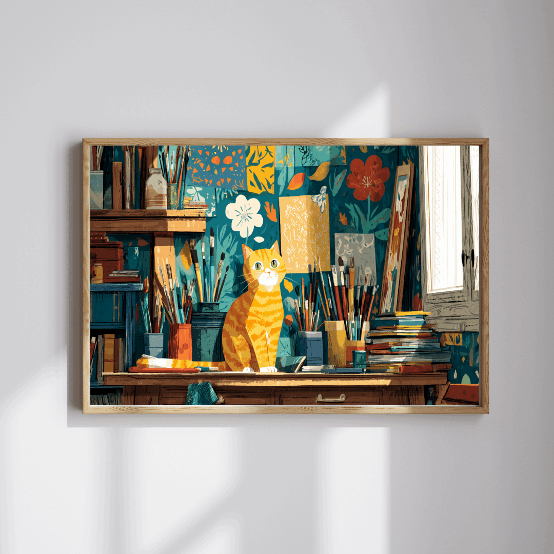 The Artist’s Cat – Matisse Inspired Jigsaw Puzzle, Animal Theme Studio Art Kitten Puzzle for Feline Lovers Puzzle The Puzzle Chest