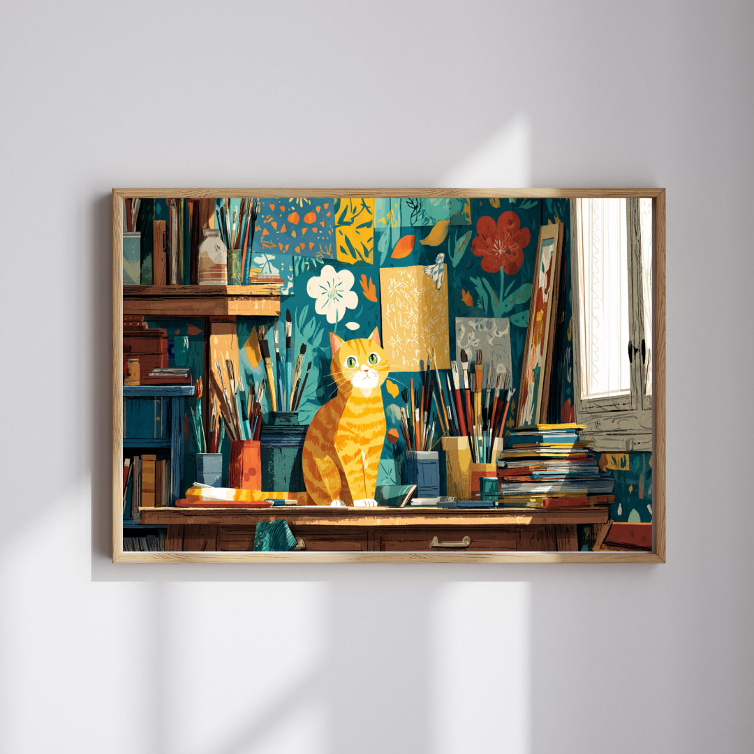 The Artist’s Cat – Matisse Inspired Jigsaw Puzzle, Animal Theme Studio Art Kitten Puzzle for Feline Lovers Puzzle The Puzzle Chest