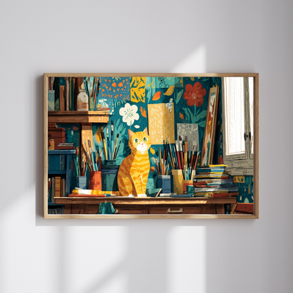 The Artist’s Cat – Matisse Inspired Jigsaw Puzzle, Animal Theme Studio Art Kitten Puzzle for Feline Lovers Puzzle The Puzzle Chest