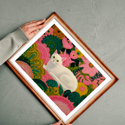 The Garden Cat – Bright Fauvist Garden Jigsaw Puzzle, Animal Theme Nature and Cat Art Puzzle, Matisse-Inspired Puzzle The Puzzle Chest