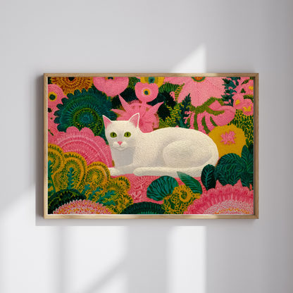 The Garden Cat – Bright Fauvist Garden Jigsaw Puzzle, Animal Theme Nature and Cat Art Puzzle, Matisse-Inspired Puzzle The Puzzle Chest