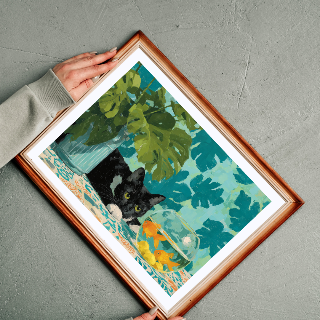 The Cat and the Goldfish Bowl – Classic Matisse-Inspired Cat Jigsaw Puzzle, Animal Theme Still Life Puzzle Puzzle The Puzzle Chest