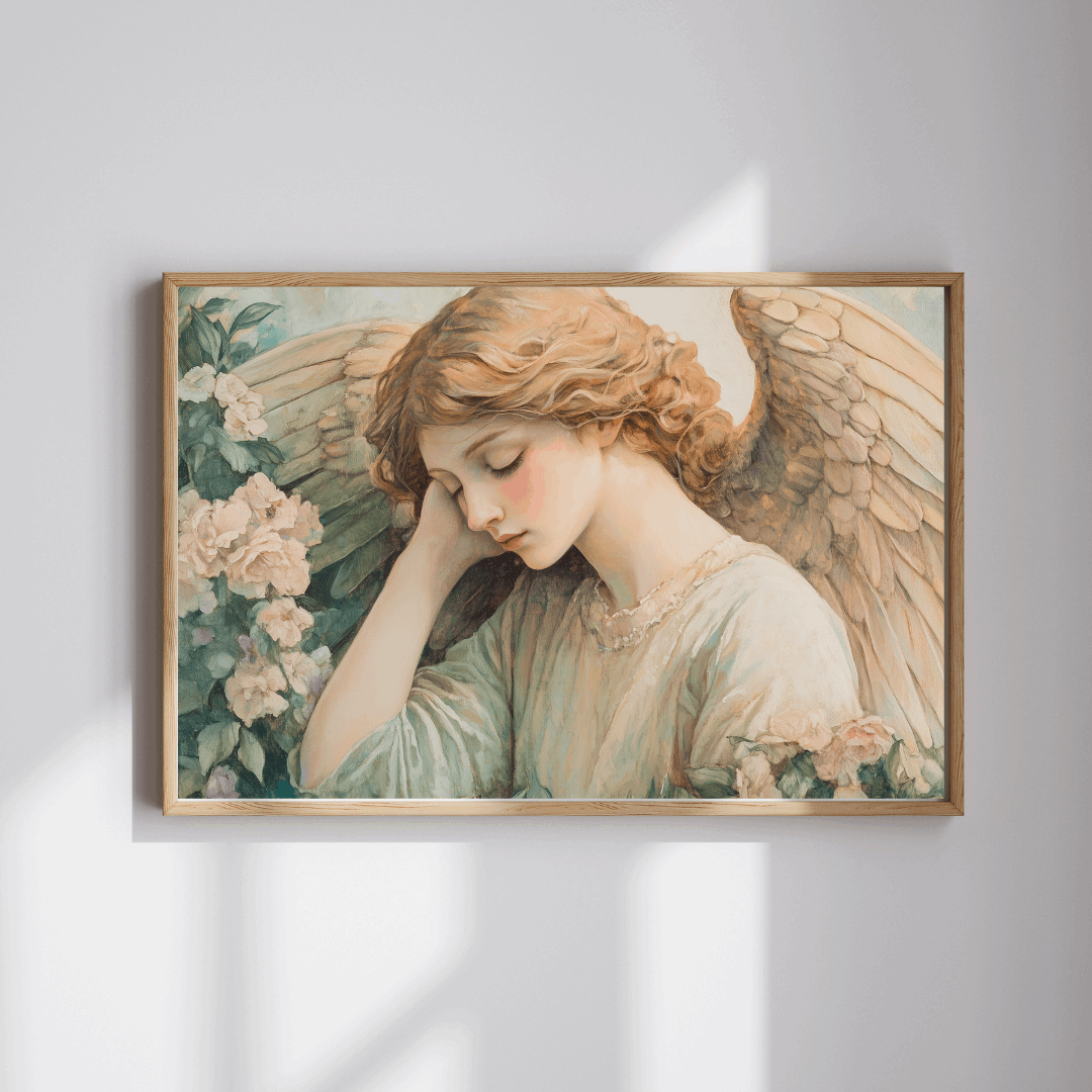 Sleeping Angel Puzzle - Floral Religious Jigsaw, Christian