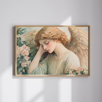 Sleeping Angel Puzzle - Floral Religious Jigsaw, Christian