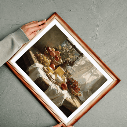 Still Life Fruit and Cheese Puzzle | Classic Tabletop Scene