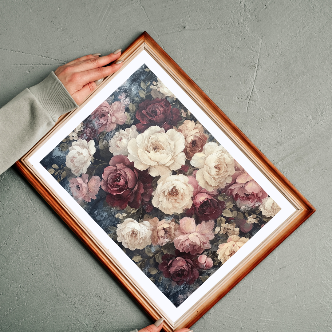 Vintage Rose Bouquet Jigsaw Puzzle — Floral Puzzle (Antique Flower Garden Vibe)