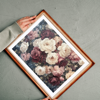 Vintage Rose Bouquet Jigsaw Puzzle — Floral Puzzle (Antique Flower Garden Vibe)