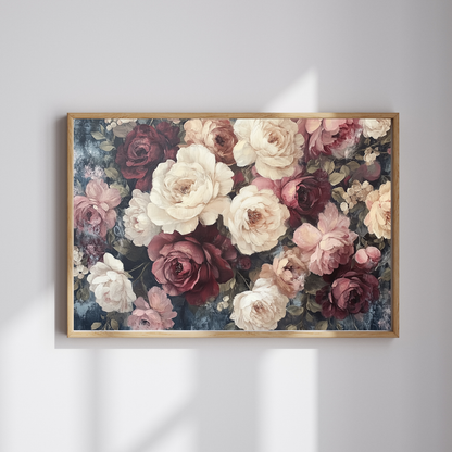 Vintage Rose Bouquet Jigsaw Puzzle — Floral Puzzle (Antique Flower Garden Vibe)