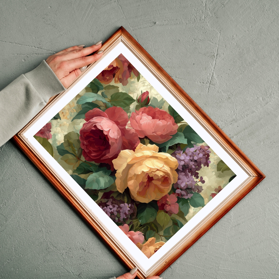 Floral Vintage Roses Jigsaw Puzzle