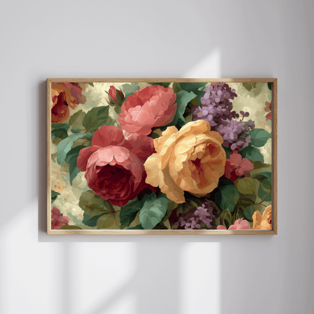 Floral Vintage Roses Jigsaw Puzzle