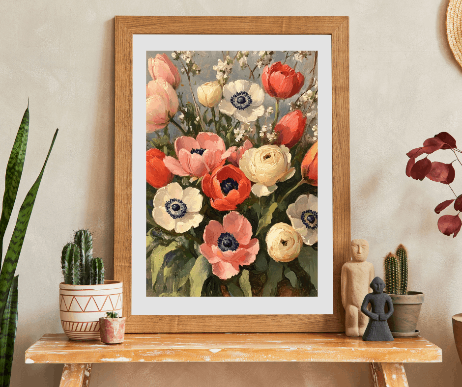 Vintage Anemone and Ranunculus Floral Puzzle 110-1014-piece | Botanical Jigsaw