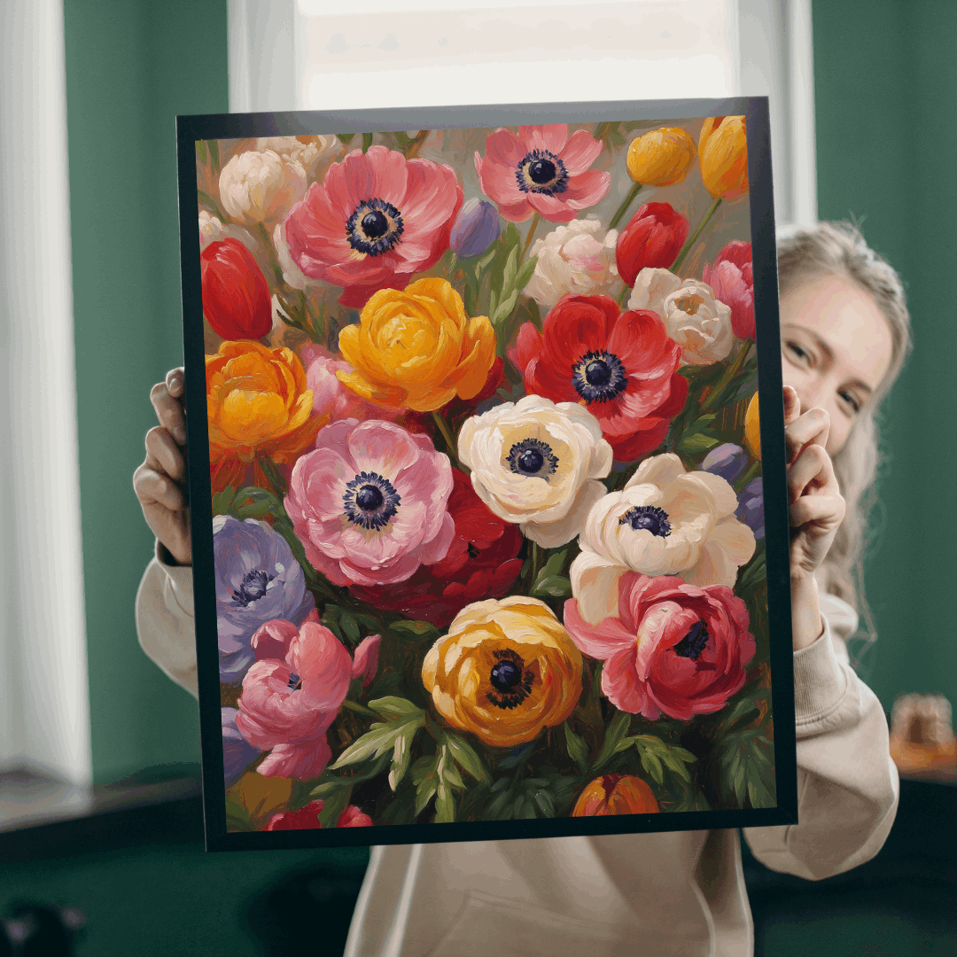 Colorful Anemone Bouquet Puzzle | Floral Jigsaw 110-1014 Pieces
