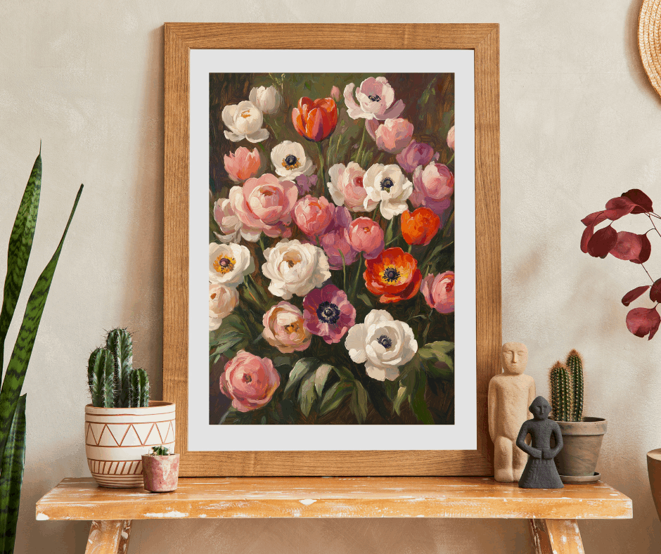 Vintage Floral Bouquet Puzzle 1101-1014 Piece | Anemone & Ranunculus Art Puzzle
