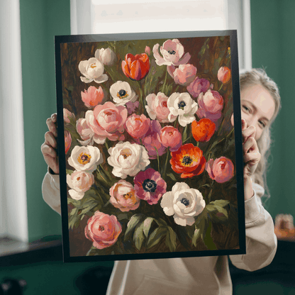 Vintage Floral Bouquet Puzzle 1101-1014 Piece | Anemone & Ranunculus Art Puzzle