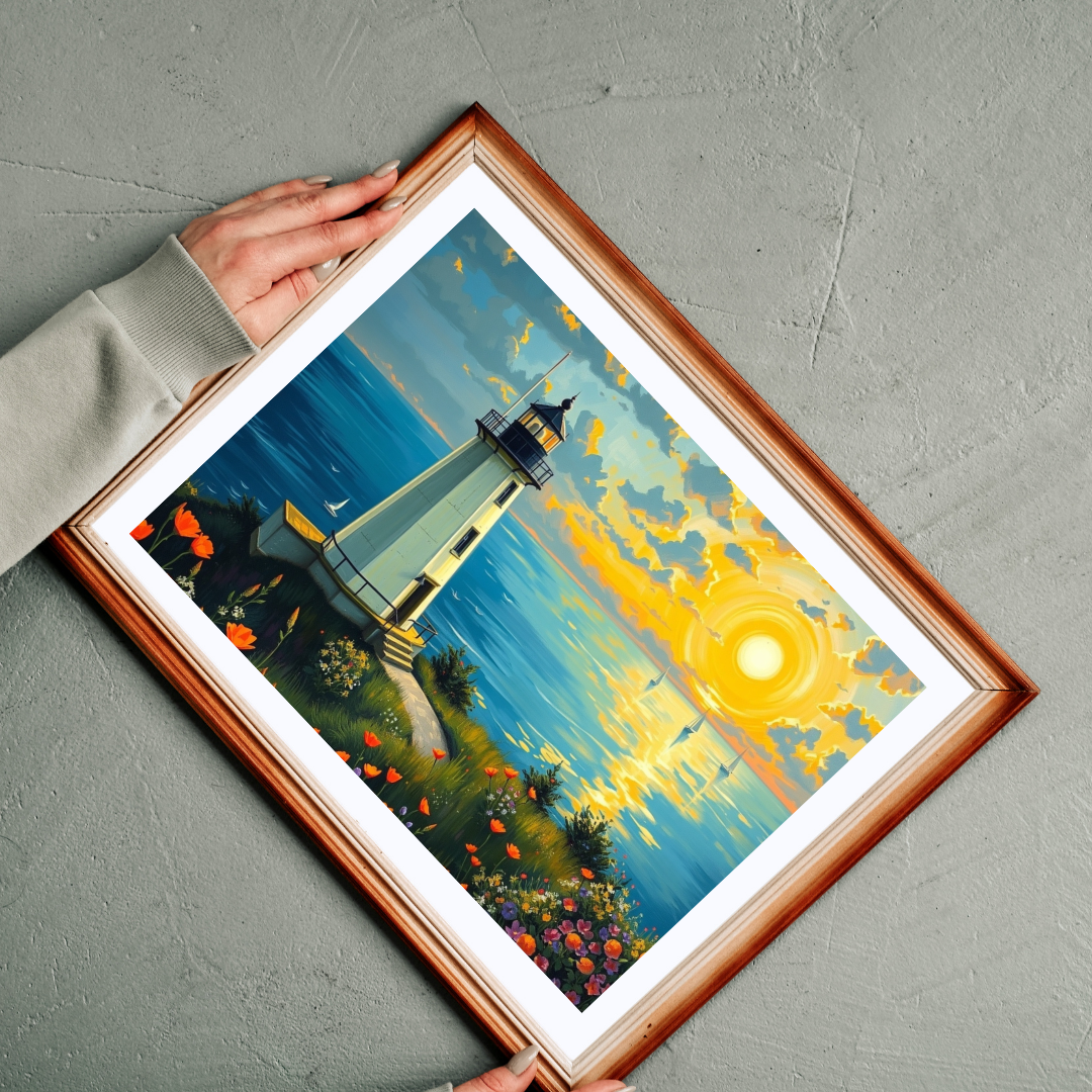 Lighthouse Sunset Seascape Puzzle | Scenic Jigsaw Puzzle Puzzle The Puzzle Chest